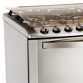 fogão Electrolux cinco bocas Celebrate 76DTX Inox detalhe