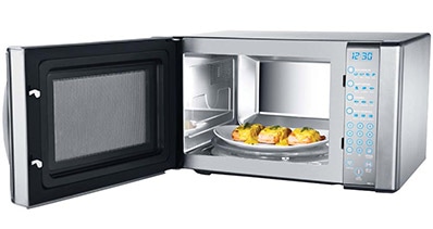 forno de micro-ondas Electrolux Blue Touch Espelhado MEC 41 aberto
