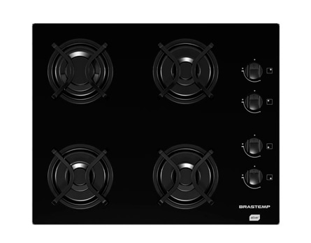 Cooktop Ative! da Brastemp com design exclusivo - Vidro temperado preto e grades individuais