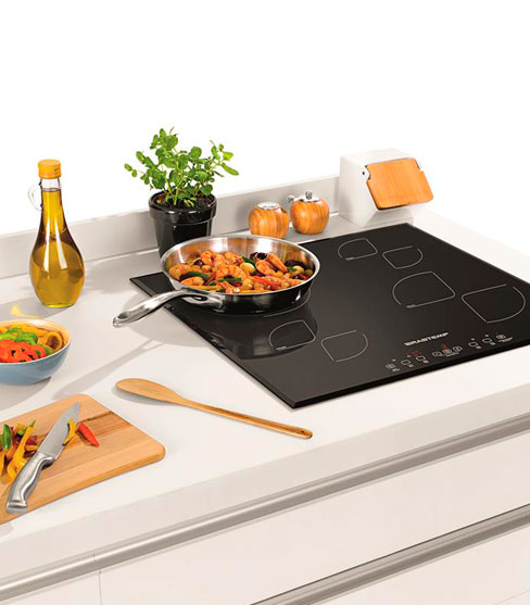 Cooktop com timer, trava e 9 níveis de temperatura Cooktop Brastemp Níveis Temperatura