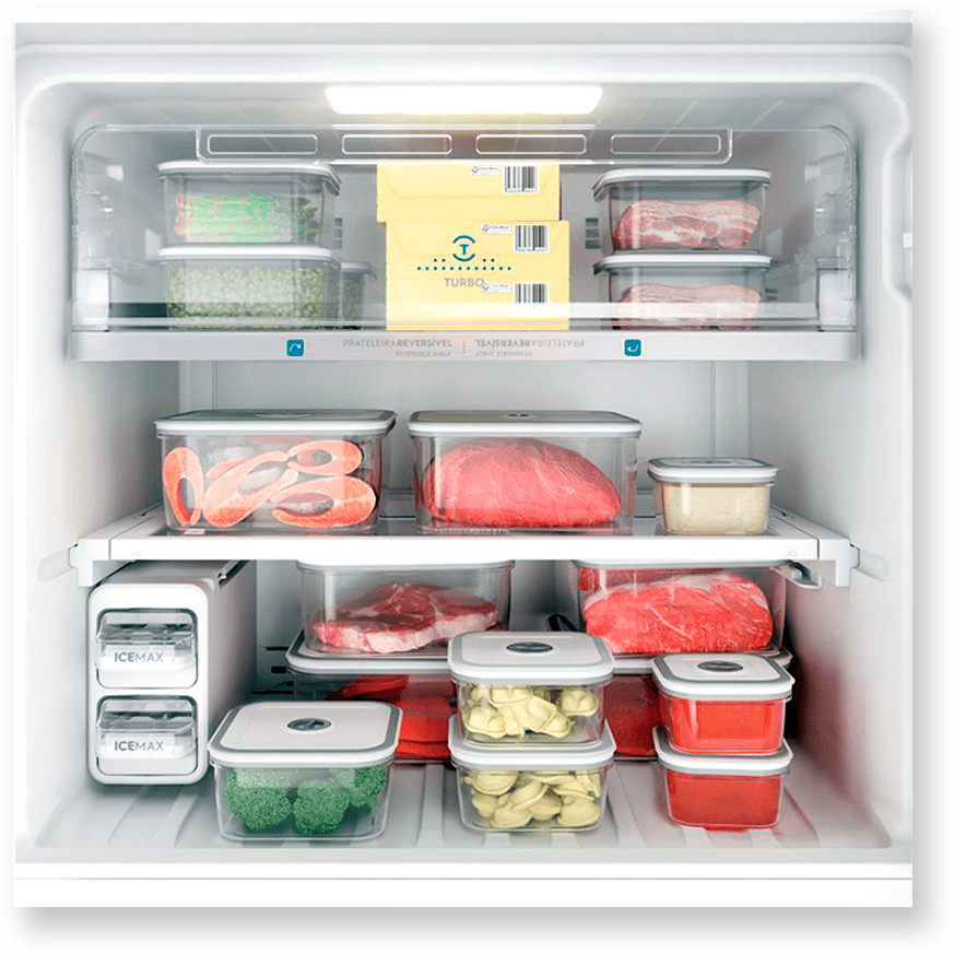 Iluminação em LED e dispenser interno de gelo Refrigerador Electrolux IF55S Frost Free