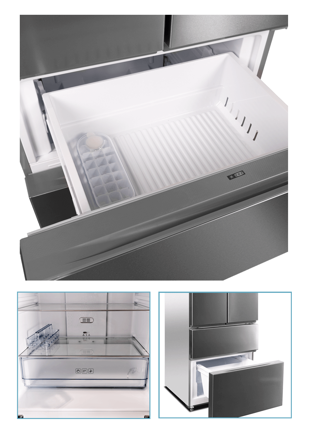Com Iluminação interna LED Refrigerador Philco French Door iluminação
