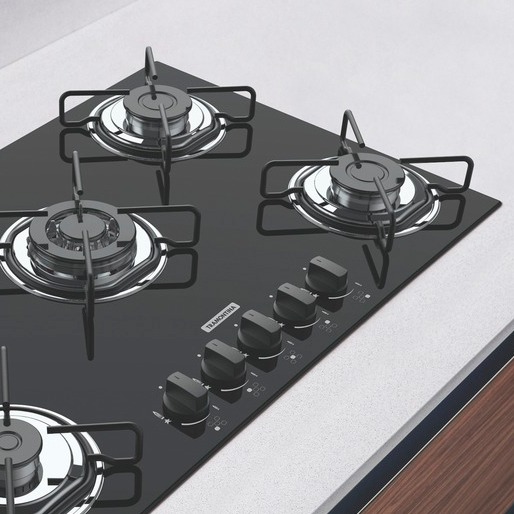 Cooktop a Gás 5 Bocas Tramontina Brasil Preto Bivolt 5 Bocas