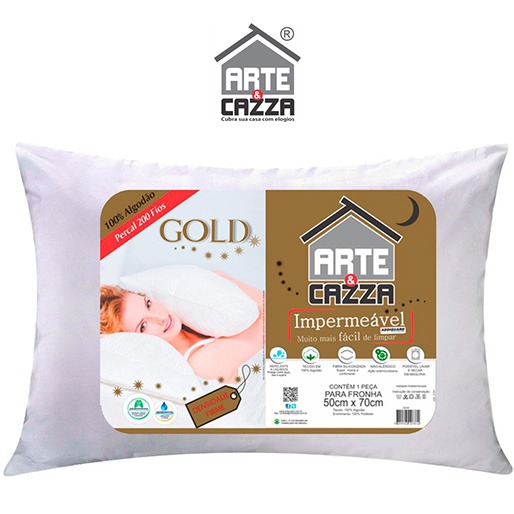 Travesseiro Arte & Cazza Gold Travesseiro Arte Cazza Gold