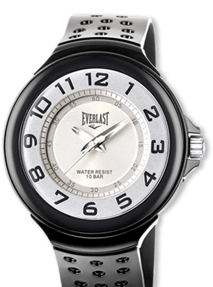 Fecho em fivela e pulseira em silicone Relógio Analógico Everlast E362 resistência água