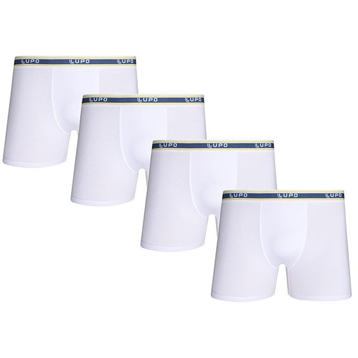 Cueca Boxer 523-901 Lupo Branca 4 Peças