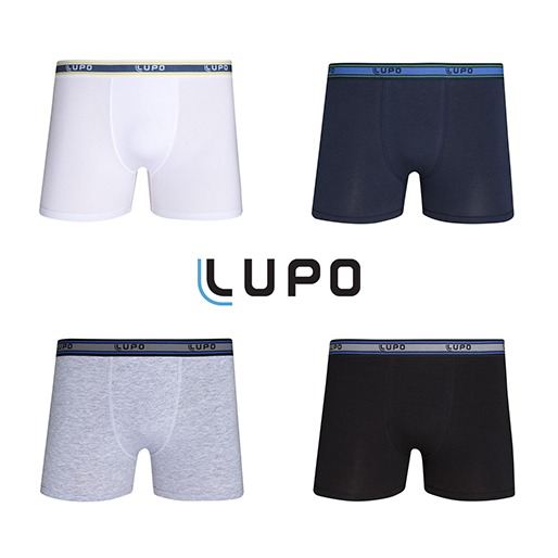 Conjunto cueca boxer lupo cores diferenciadas