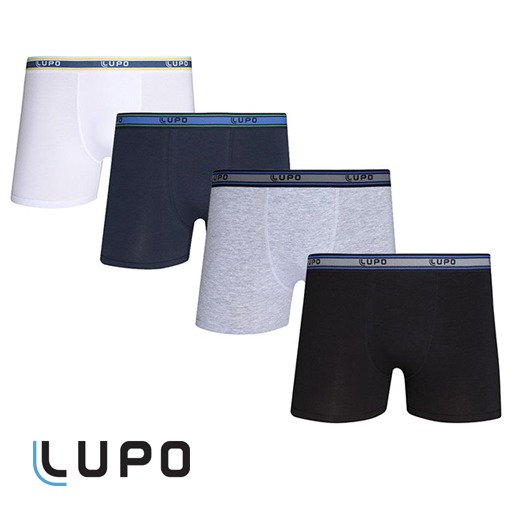 kit cueca boxer lupo 523-901 quatro peças