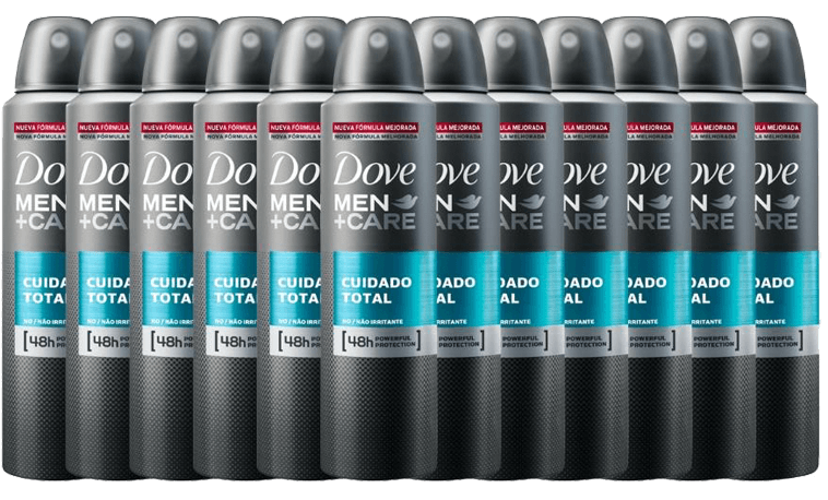 Kit com 12 unidades do Desodorante Aerossol Dove Men+Care Cuidado Total Desodorante Aerossol Dove Men+Care Cuidado Total 150ml 12 Unidades