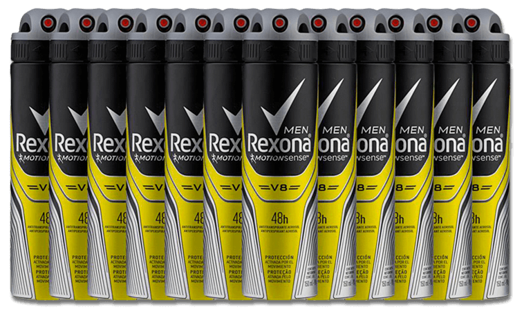 Kit com 12 unidades do Desodorante Aerossol Rexona Men V8 Desodorante Aerossol Rexona Men V8 12 Unidades