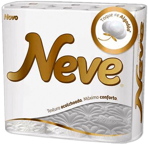 Kit com 54 rolos de papel higiênico
Papel Higiênico Neve Premium Comfort Folha Tripla