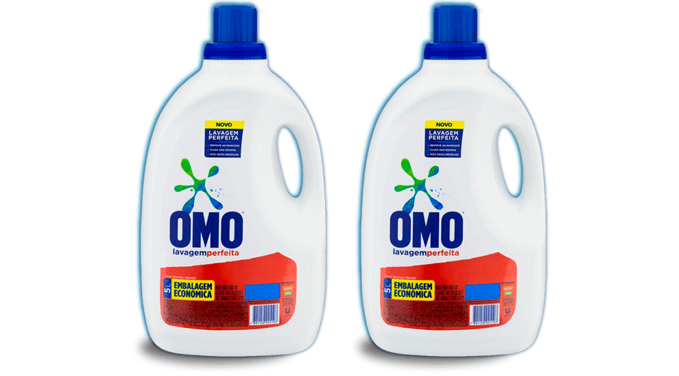 Sabão Líquido Omo Lavagem Perfeita 2 Unidades 5 Litros