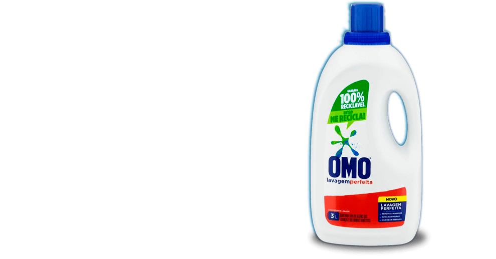 Cuida das roupas e não deixa resíduos Sabão Pó Omo Lavagem Perfeita rendimento remove manchas