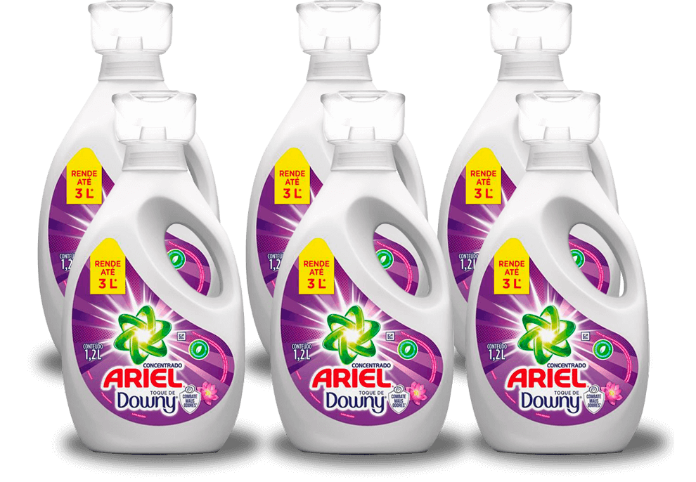 Sabão Líquido Concentrado Ariel Toque Downy 1,2L 6 Unidades Sabão Líquido Concentrado Ariel Toque Downy 1,2L 6 Unidades