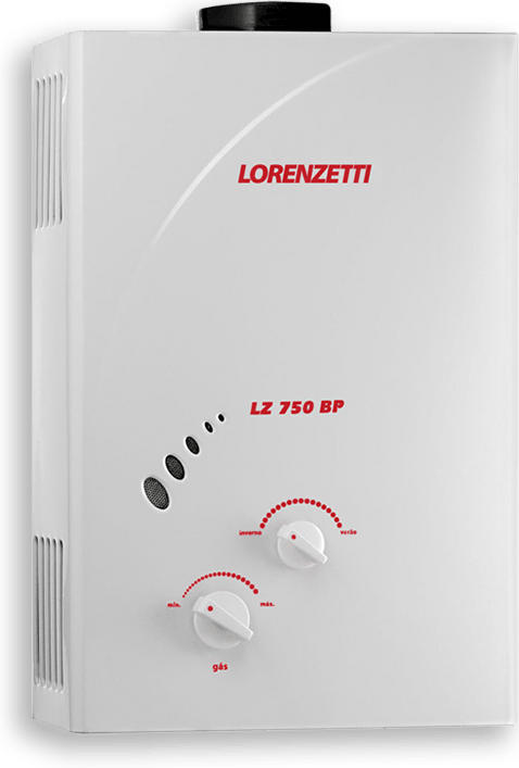 Aquecedor de Água a Gás Lorenzetti LZ 750 BP Exaustão Natural GLP Aquecedor de Água a Gás Lorenzetti LZ 750 BP Exaustão Natural