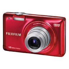 câmera digital Fujifilm Finepix JX580 Vermelha de frente