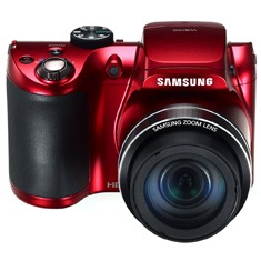 câmera Samsung WB100 Vermelha de frente