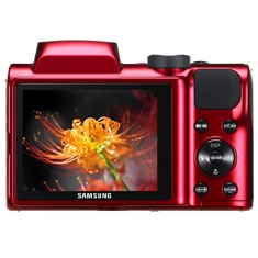 câmera Samsung WB100 Vermelha visor