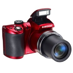 câmera Samsung WB100 Vermelha zoom