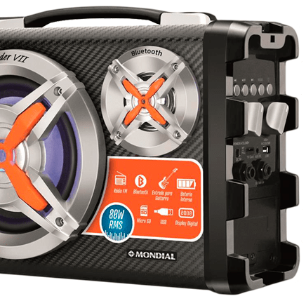 Funciona por bateria interna recarregável Caixa Mondial Multi Connect Thunder bateria