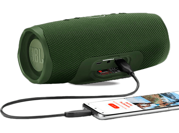 Carrega seu smartphone, enquanto a música toca Caixinha Som JBL Charge 4 bateria