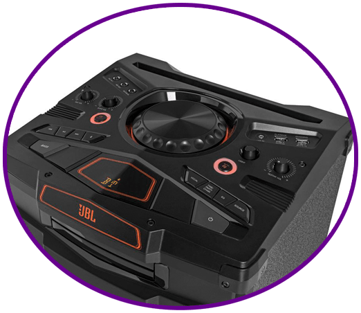 Caixa de som bivolt com potência de 350W RMS Caixa Acústica Amplificada JBLParty Xpert 350W RMS