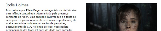 Game Beyond two souls jodie holmes protagonista jogo