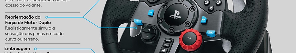 Volante Logitech G29 Driving Force para PS5, PS4, PS3 e PC