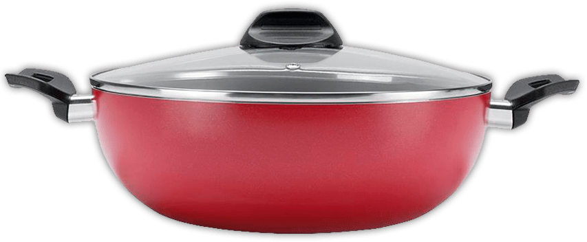 Wok com Tampa Garlic da Brinox Vermelho Wok Tampa Garlic Brinox Vermelho