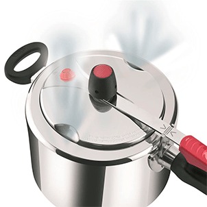 Em caso de entupimento, conte com o Safe Plus panela pressão clock polida safe plus