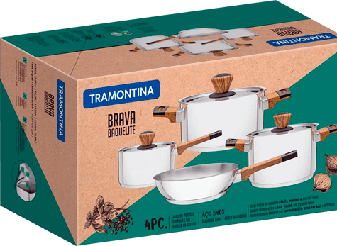 Panelas Tramontina Brava 4 peças aço inox
