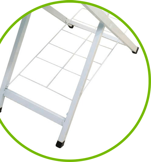 Tábua revestida com tecido metalizado branco Tábua Passar Roupa Metalmix Jumbo Aço