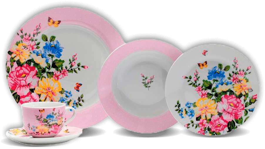 Borda com 2mm de espessura Aparelho Casa Ambiente Mirabel Porcelana