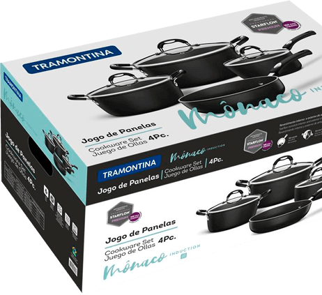 Aceita o uso em máquina lava-louças Conjunto Panelas Tramontina Mônaco segurança praticidade