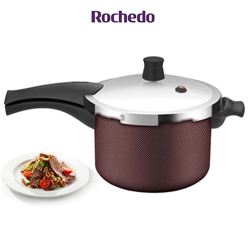Panela de Pressão Rochedo: melhor custo-benefício para você Panela de Pressão Rochedo Turbo Top Revestida Grená