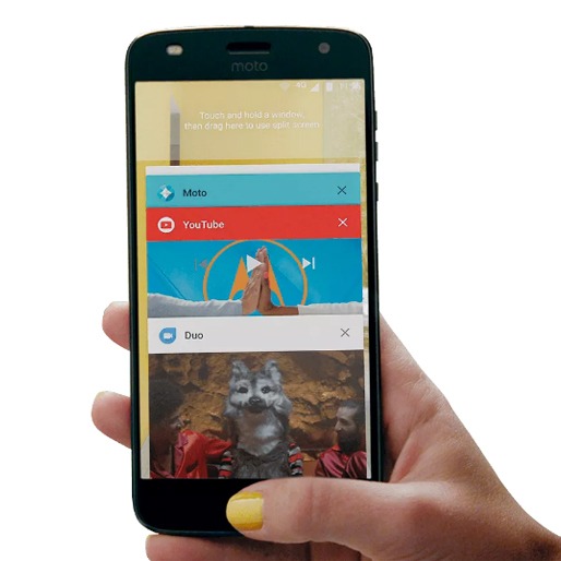 Navegação com um toque celular moto z2 play gamepad sensor impressão digital
