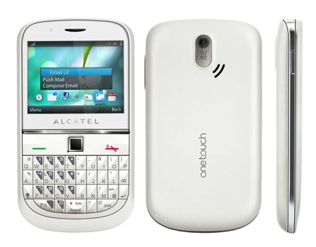 Celular Desbloqueado Alcatel OT900 Branco Câmera 2MP Teclado Qwerty 3G MP3 Rádio FM