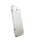 O celular desbloqueado Motorola RAZR i Branco, inclinado