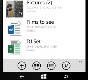 Smartphone Lumia 630 OneDrive Microsoft Office