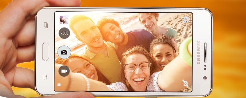 telefone celular Galaxy A5 Duos câmera frontal 5mp