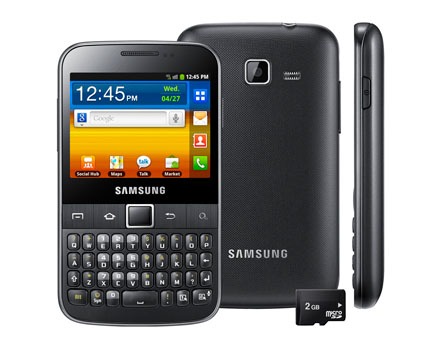 O celular desbloqueado Samsung Galaxy Y Pro Duos