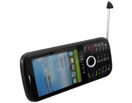celular desbloqueado Alcatel OT632 Preto deitado