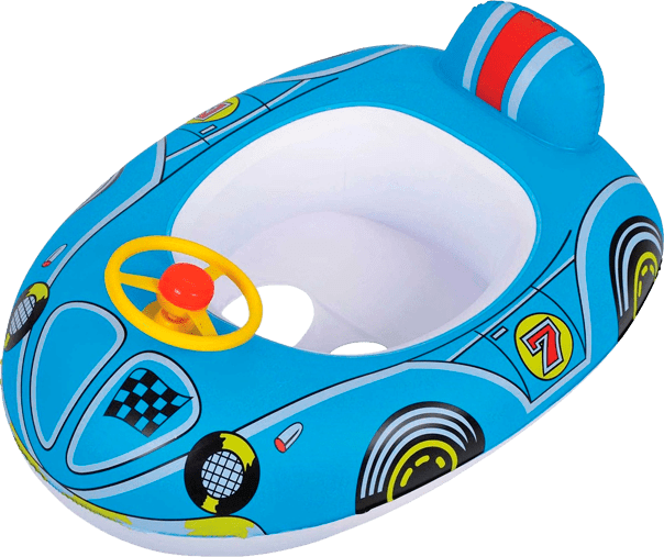Baby Bote Inflável Jilong Infantil em Formato de Carrinho – Azul Baby Bote Inflável Jilong Infantil Formato Carrinho Azul