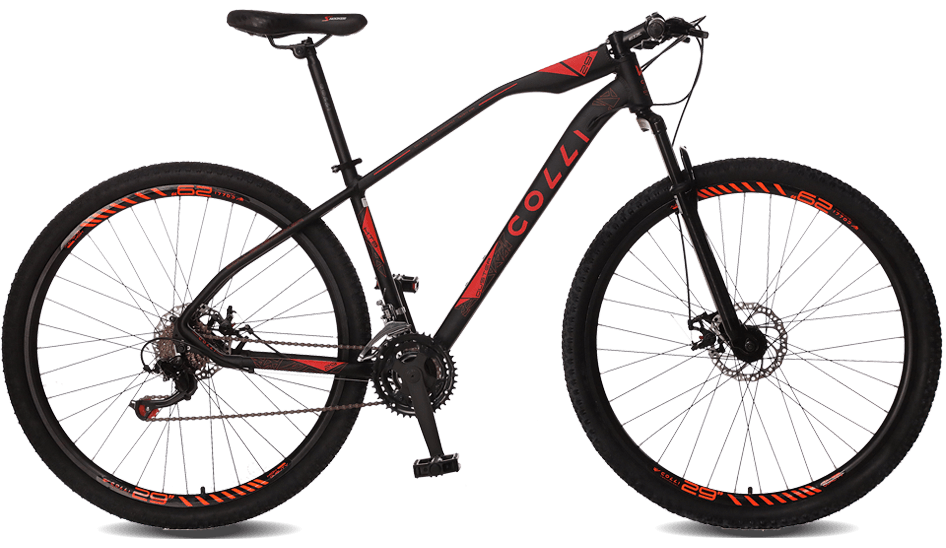 Bicicleta Colli Bike Duster Alumínio Aro 29 Preta e Laranja