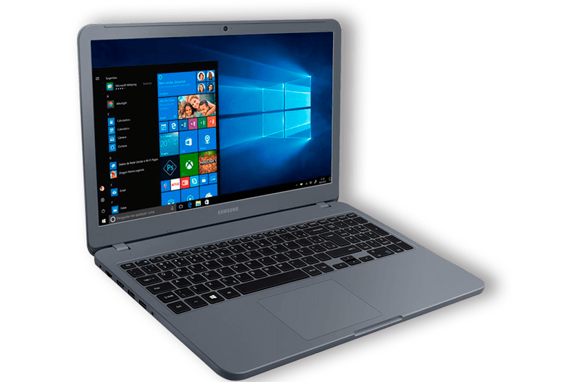 Tela LED HD com resolução de 1366 x 768 pixels Notebook Samsung Expert Privacidade Tela