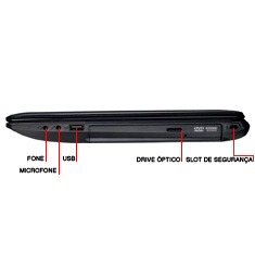 notebook Asus K45VM VX106Q conexões