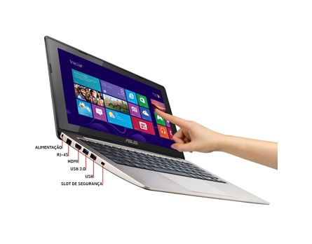 notebook Asus VivoBook S200E CT167H de lado