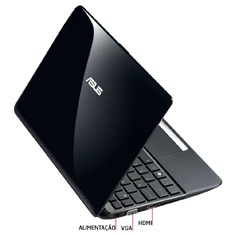 netbook Asus 1015BX BLK002B conexões