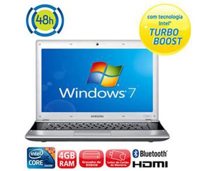 Notebook Samsung RV411-AD6 - Aparelho vem com processador Intel Core i5