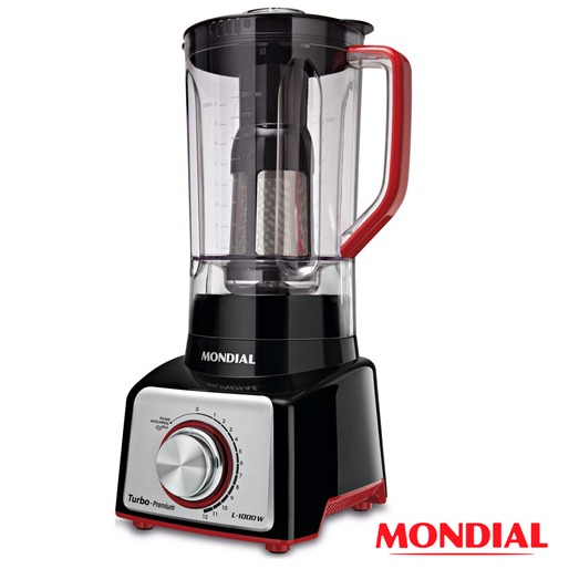 Mondial: Liquidificador Turbo Premium L-1000 RB Liquidificador Mondial Turbo Premium L-1000 RB Vermelho Preto